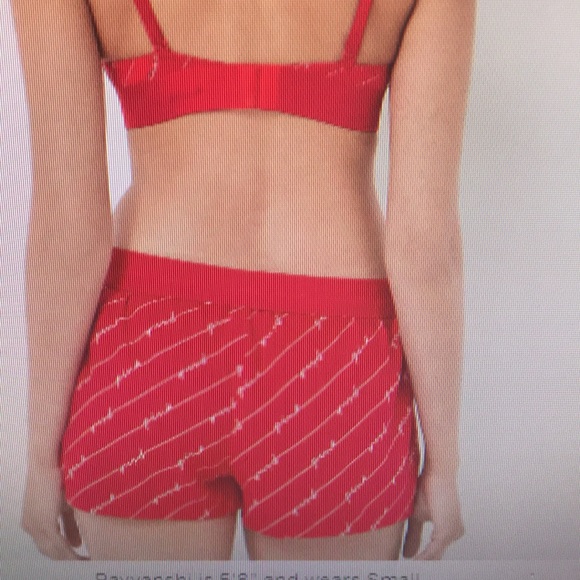 Pink Victoria’s Secret flannel boxy pajama shorts Pin-up Red script medium New - Picture 2 of 7